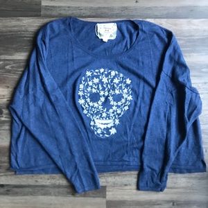Chelsea & Violet Skull Embroidered Sweater